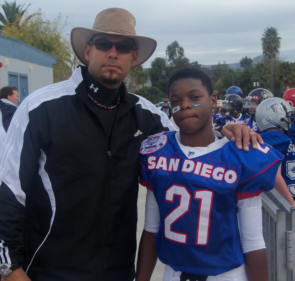 Mark with Coach David Justice Youth Football Online Youth Football