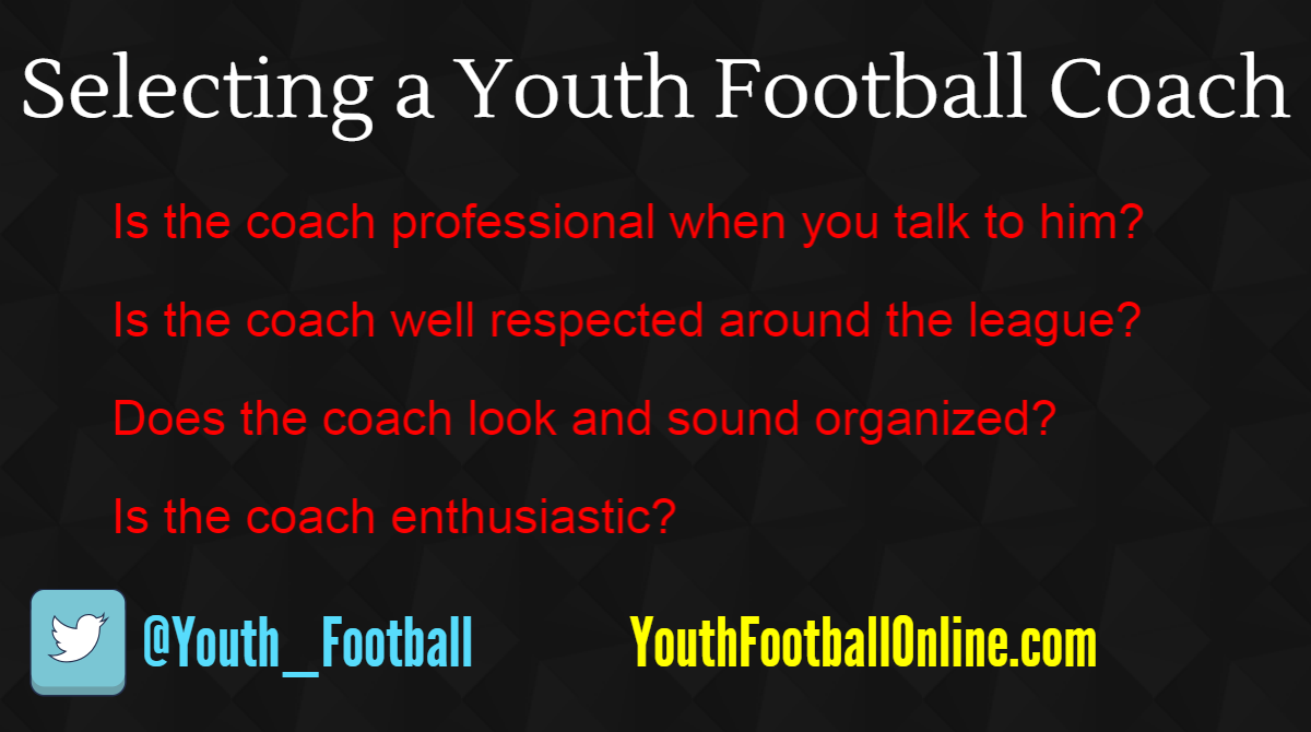 selecting a youth football coach
