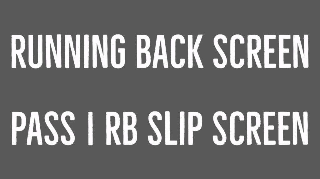 Running Back Slip Screen